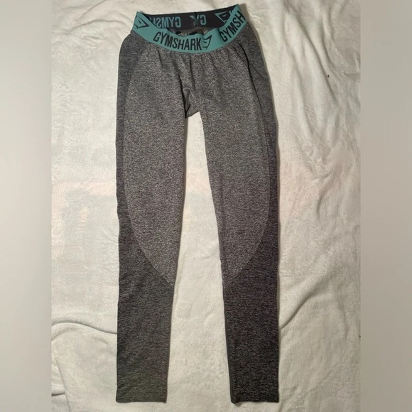 Gymshark Flex Leggings - Charcoal Marl/Dusky Teal size S - Picture 1 of 8